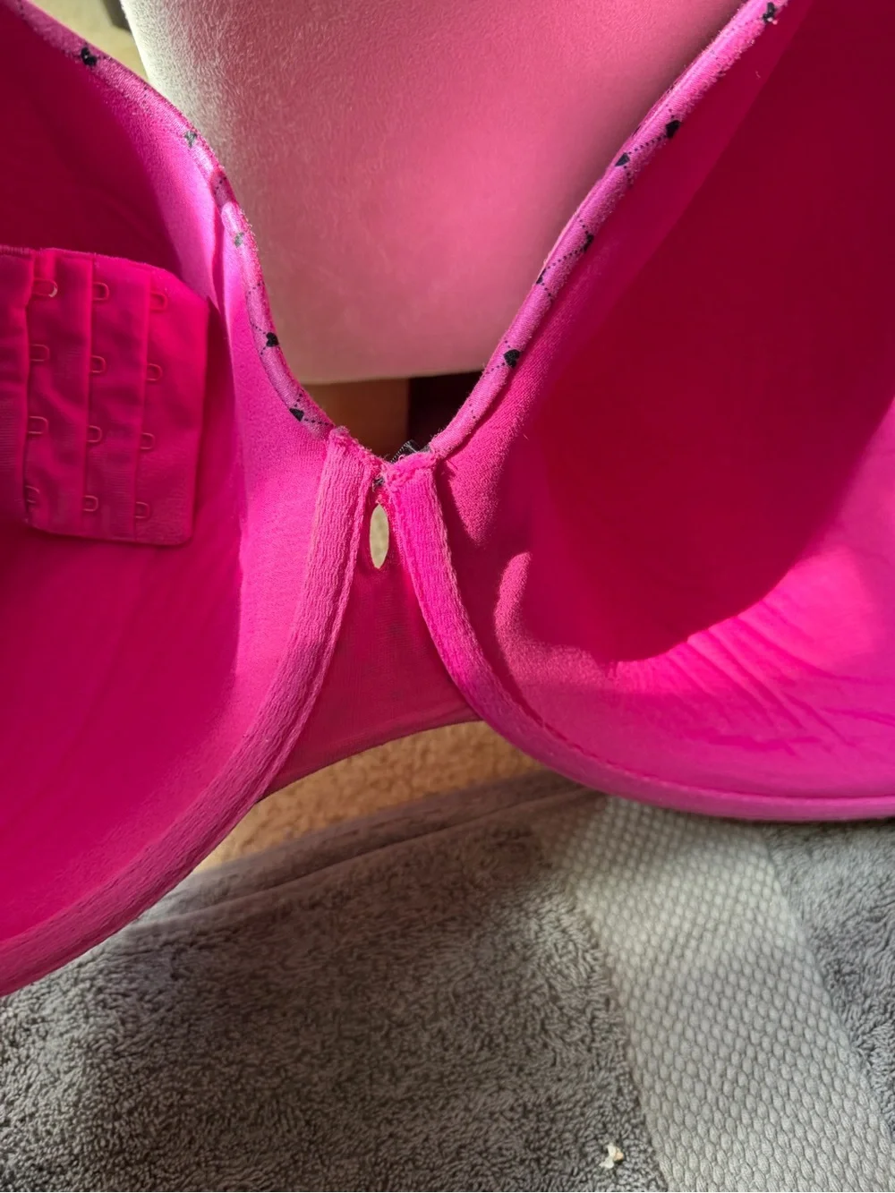 Cacique Hot Pink Polka Grid Bra